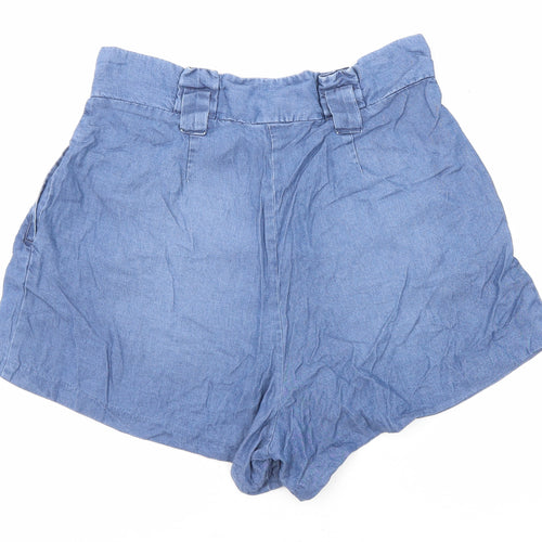 New Look Womens Blue Lyocell Culotte Shorts Size 12 Regular Zip