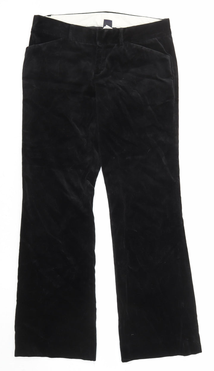 Gap Womens Black Cotton Trousers Size 30 L29 in Regular Zip