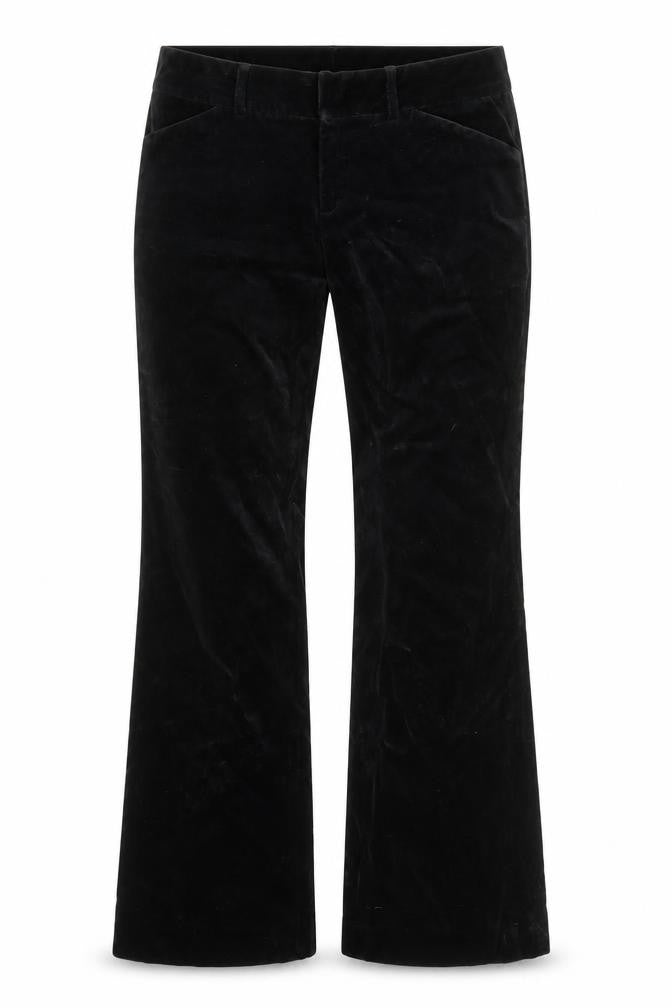 Front view of Gap women’s black cotton trousers, size UK 30, 29-inch leg regular zip