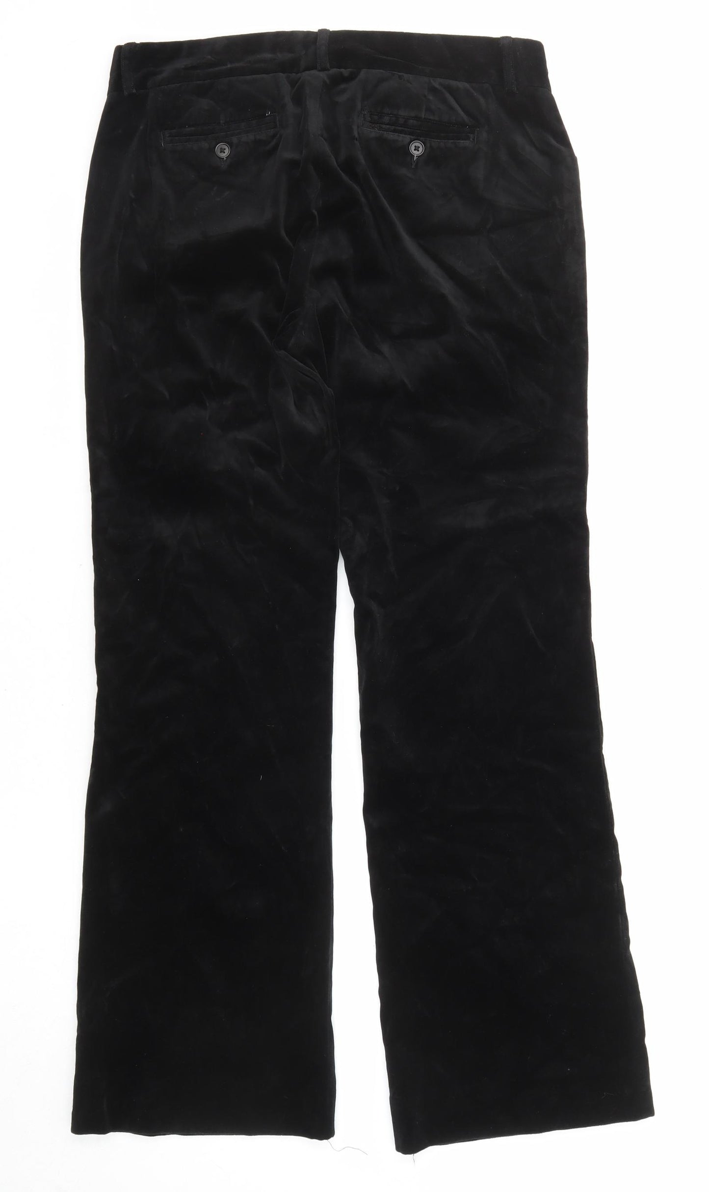 Gap Womens Black Cotton Trousers Size 30 L29 in Regular Zip
