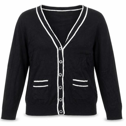 Louche Womens Black V-Neck Viscose Cardigan Jumper Size 12