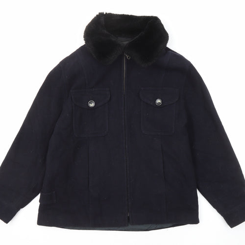 Charlotte Halton Womens Blue Jacket Size 12 Zip