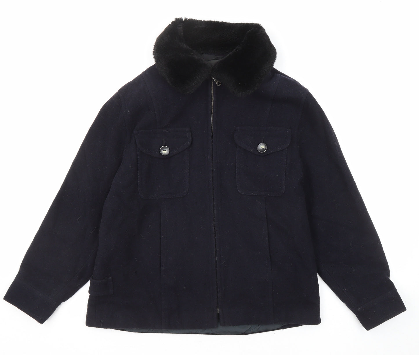 Charlotte Halton Womens Blue Jacket Size 12 Zip