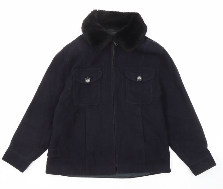 Charlotte Halton Womens Blue Jacket Size 12 Zip