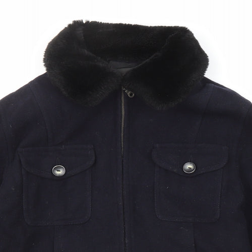 Charlotte Halton Womens Blue Jacket Size 12 Zip