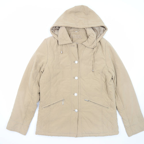 Klassik Womens Beige Jacket Coat Size 14 Zip