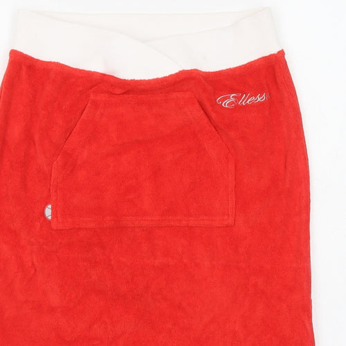 ellesse Womens Red Cotton A-Line Skirt Size 8