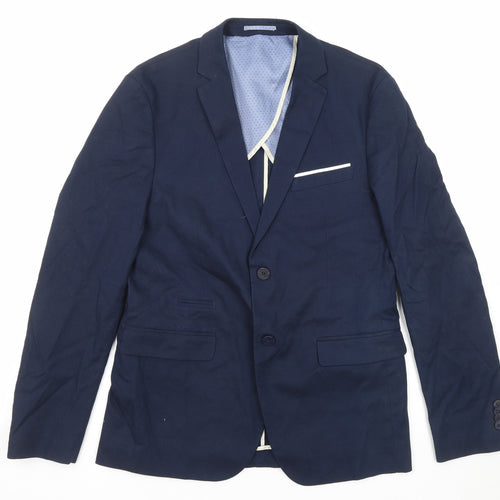 Sonny Bono Mens Blue Cotton Jacket Suit Jacket Size 50 Regular
