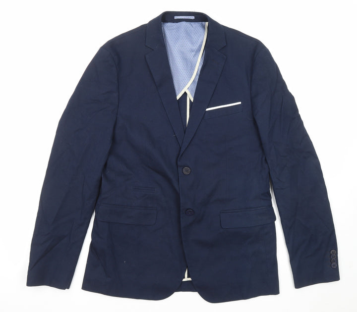 Sonny Bono Mens Blue Cotton Jacket Suit Jacket Size 50 Regular