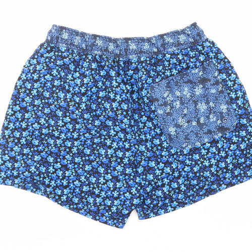 Topman Mens Blue Floral Polyester Sweat Shorts Size S Regular