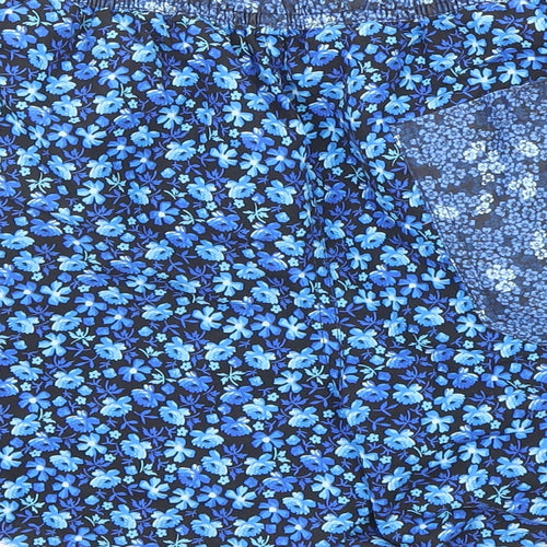 Topman Mens Blue Floral Polyester Sweat Shorts Size S Regular