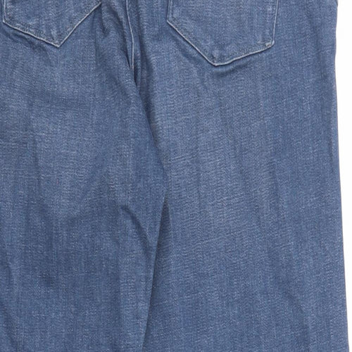 NEXT Womens Blue Cotton Flared Jeans Size 20 L27 in Slim Zip