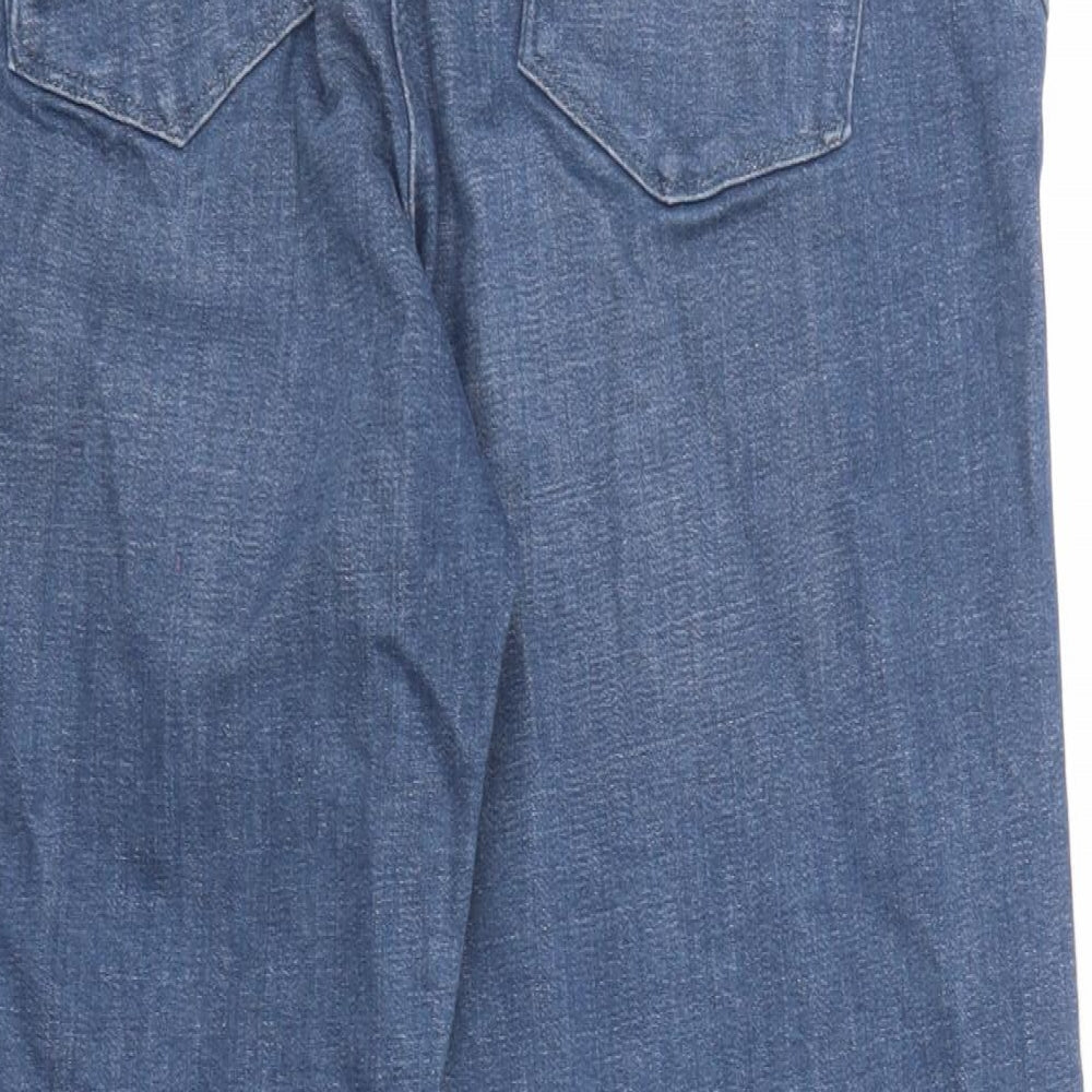 NEXT Womens Blue Cotton Flared Jeans Size 20 L27 in Slim Zip
