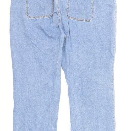 TU Womens Blue Cotton Straight Jeans Size 18 L26 in Regular Zip