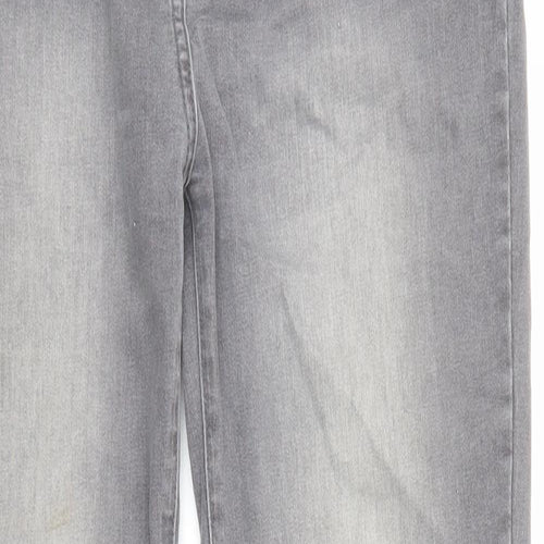 M&Co Womens Grey Cotton Skinny Jeans Size 12 L28 in Regular Zip