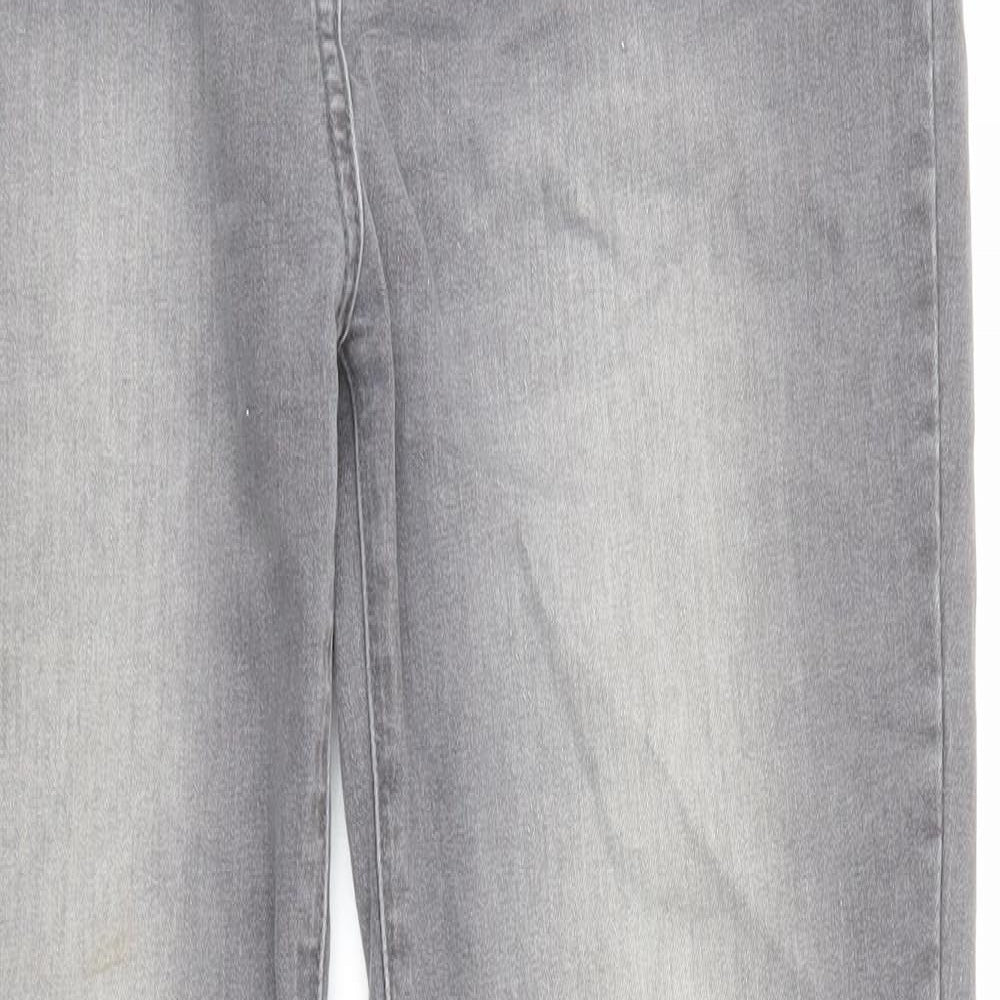 M&Co Womens Grey Cotton Skinny Jeans Size 12 L28 in Regular Zip