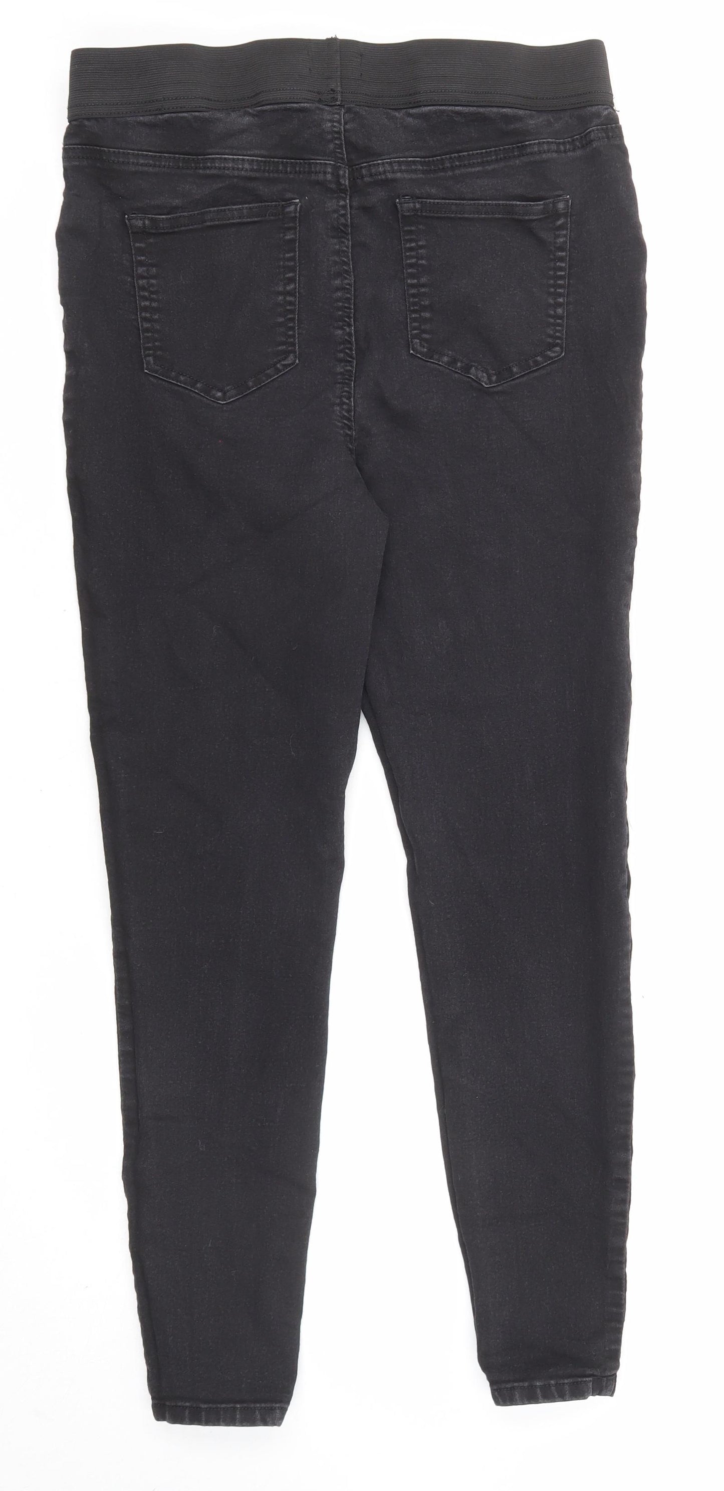 Papaya Womens Black Cotton Jegging Jeans Size 14 L26 in Regular