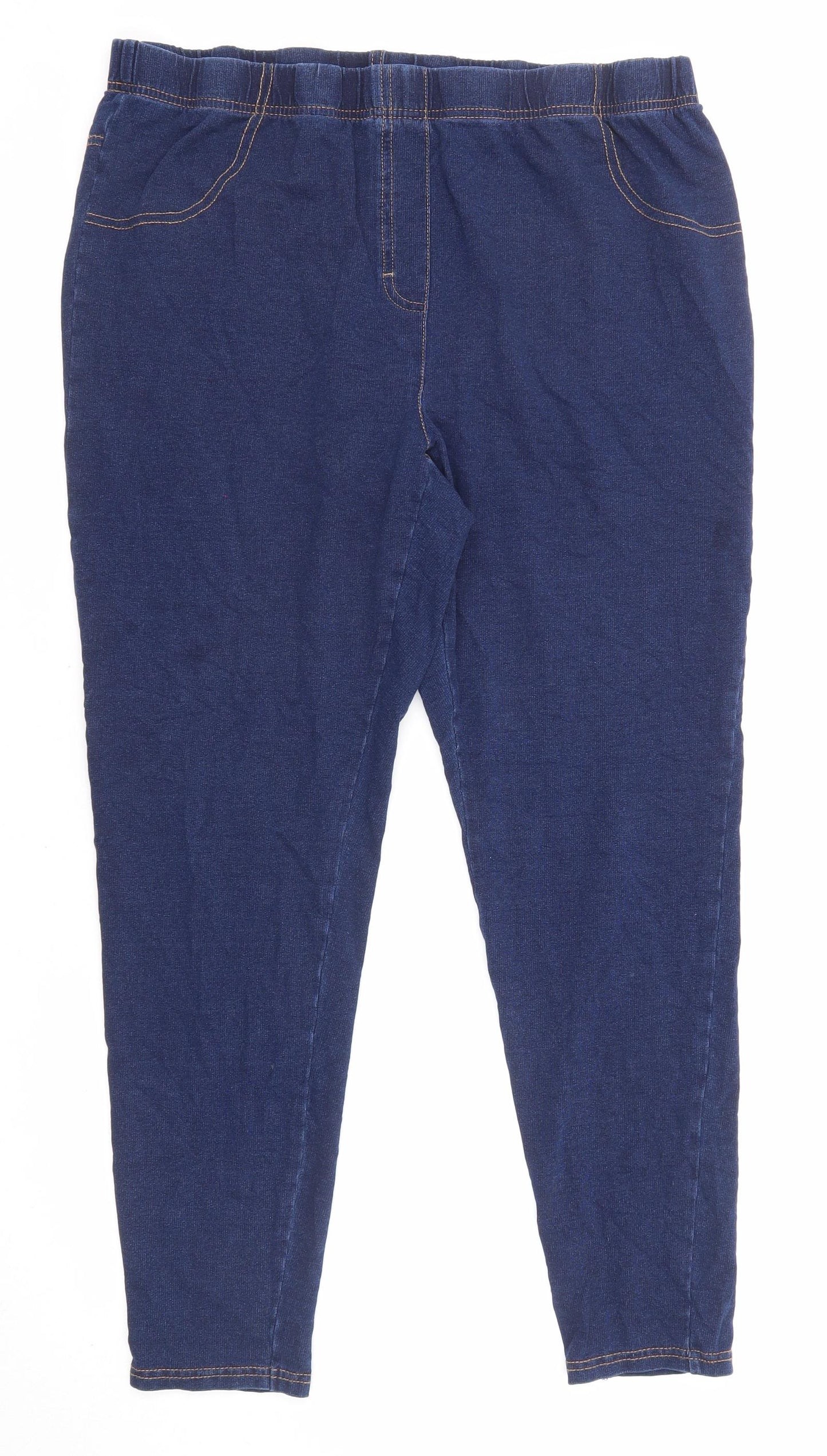 George Womens Blue Cotton Jegging Jeans Size 16 L26 in Regular