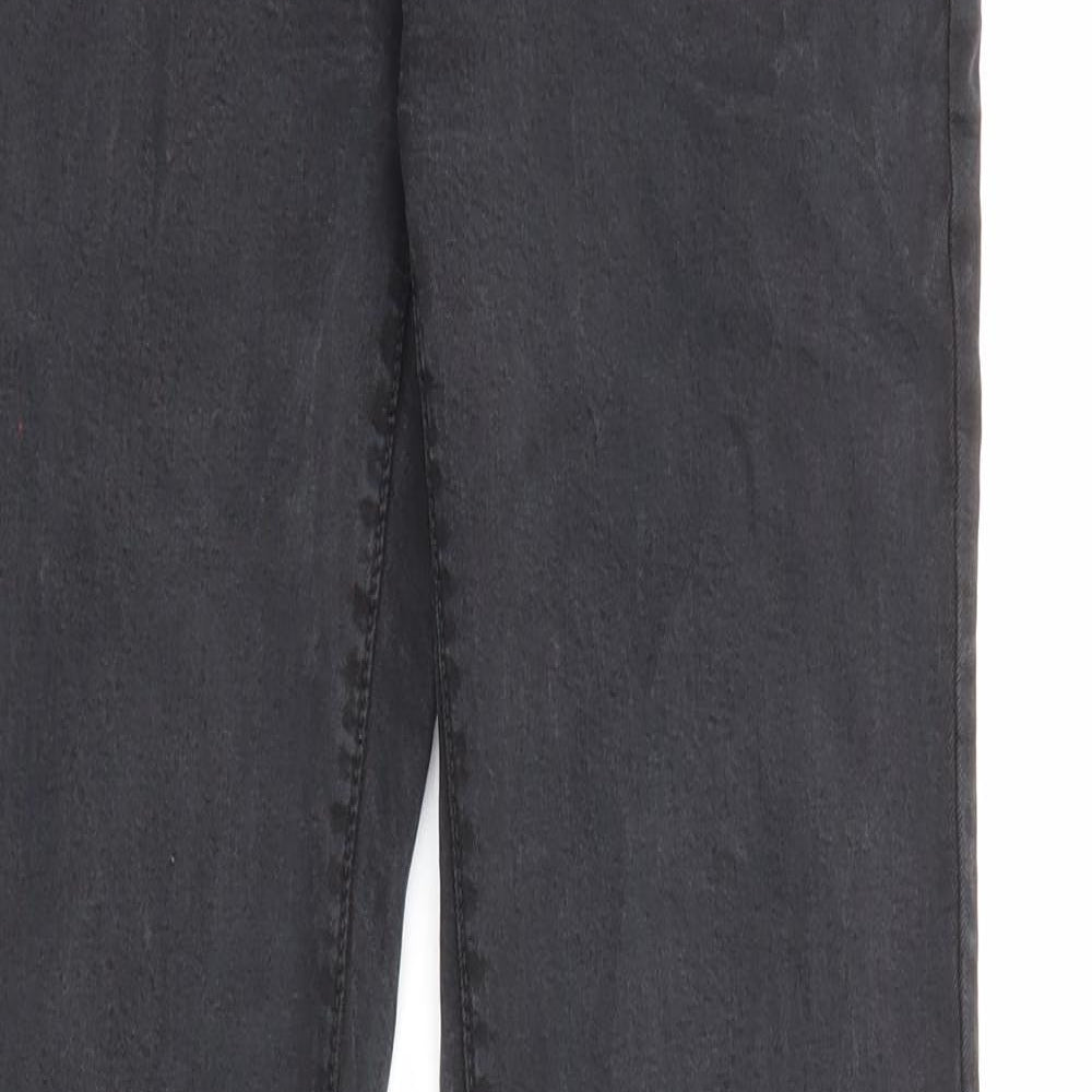 NEXT Womens Black Cotton Bootcut Jeans Size 8 L30 in Regular Zip