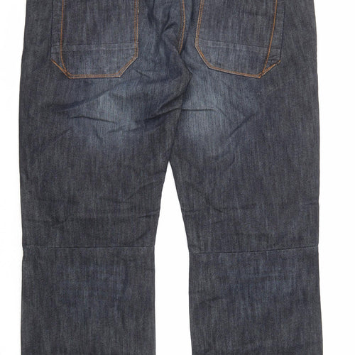 Crosshatch Mens Blue Cotton Straight Jeans Size 44 in L31 in Regular Zip