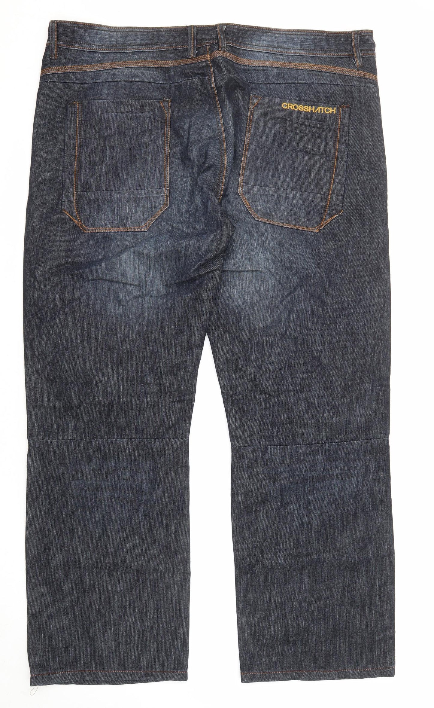 Crosshatch Mens Blue Cotton Straight Jeans Size 44 in L31 in Regular Zip