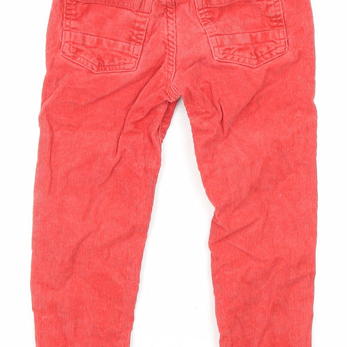 Marks and Spencer Boys Red Cotton Carrot Trousers Size 4-5 Years Regular Button