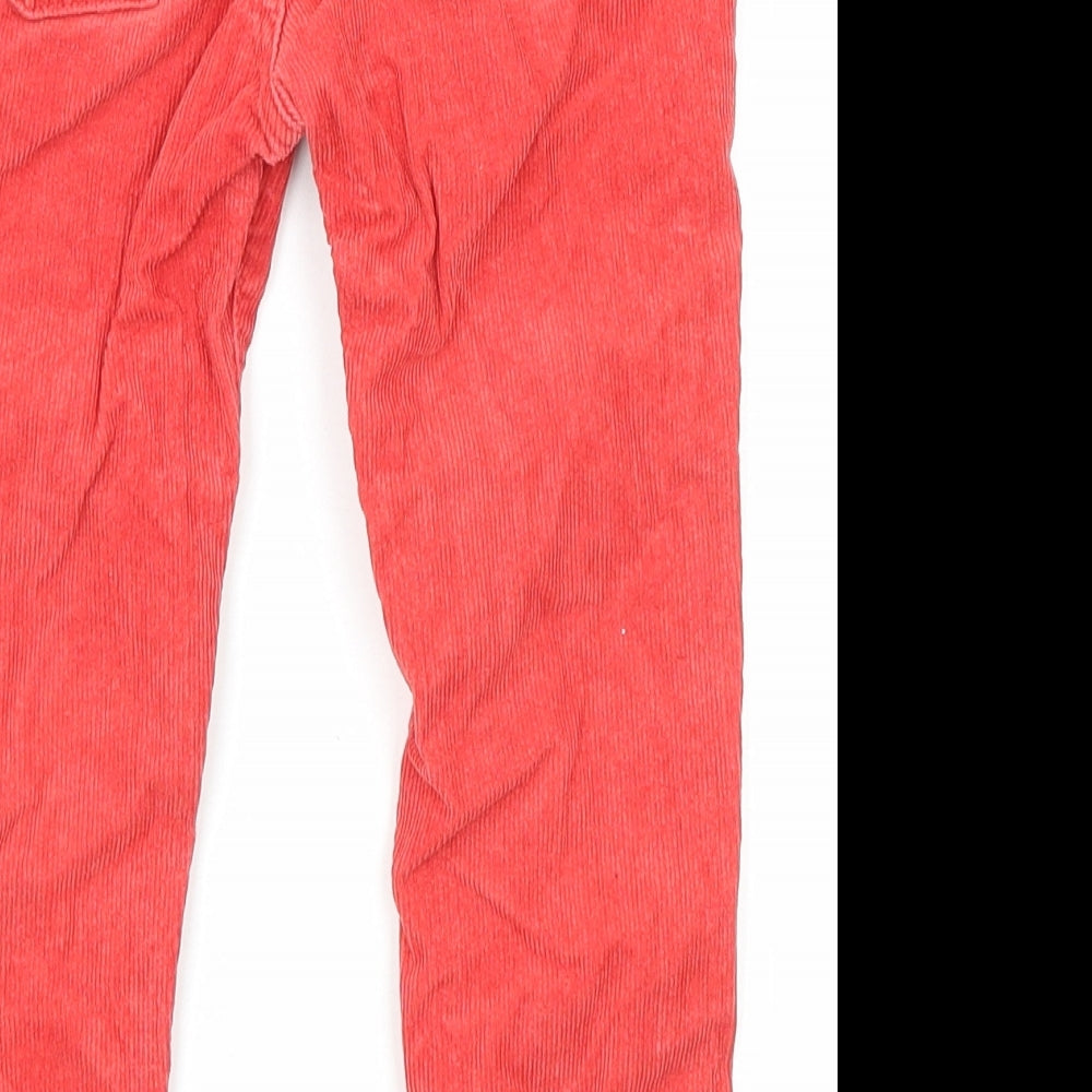 Marks and Spencer Boys Red Cotton Carrot Trousers Size 4-5 Years Regular Button