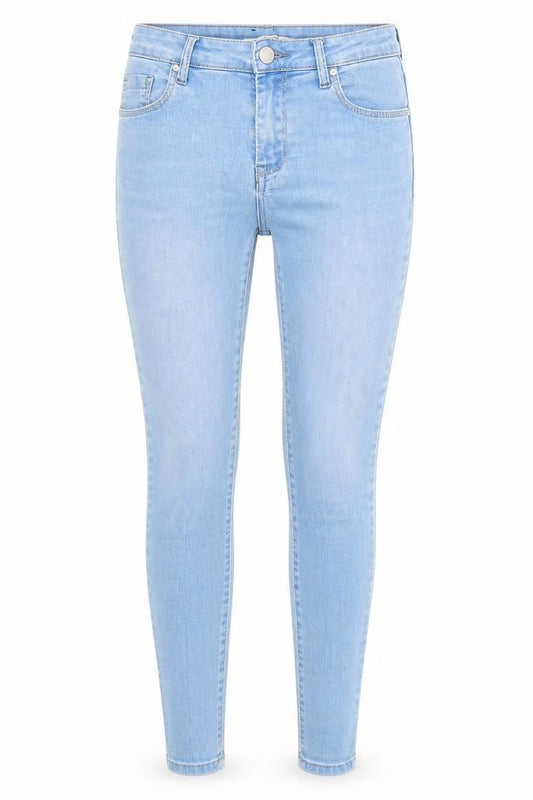 Front view of Tiffosi Jeans women’s blue cotton skinny jeans, size UK 24, 27-inch leg regular zip
