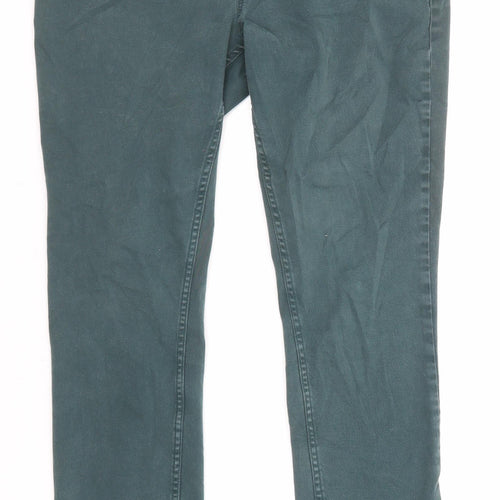 MANTARAY PRODUCTS Womens Green Cotton Skinny Jeans Size 14 L29 in Regular Zip