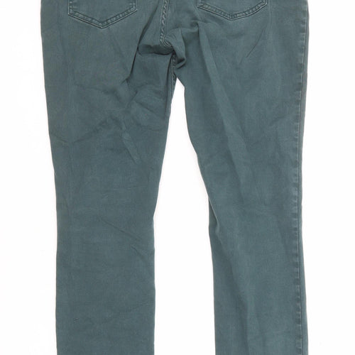 MANTARAY PRODUCTS Womens Green Cotton Skinny Jeans Size 14 L29 in Regular Zip