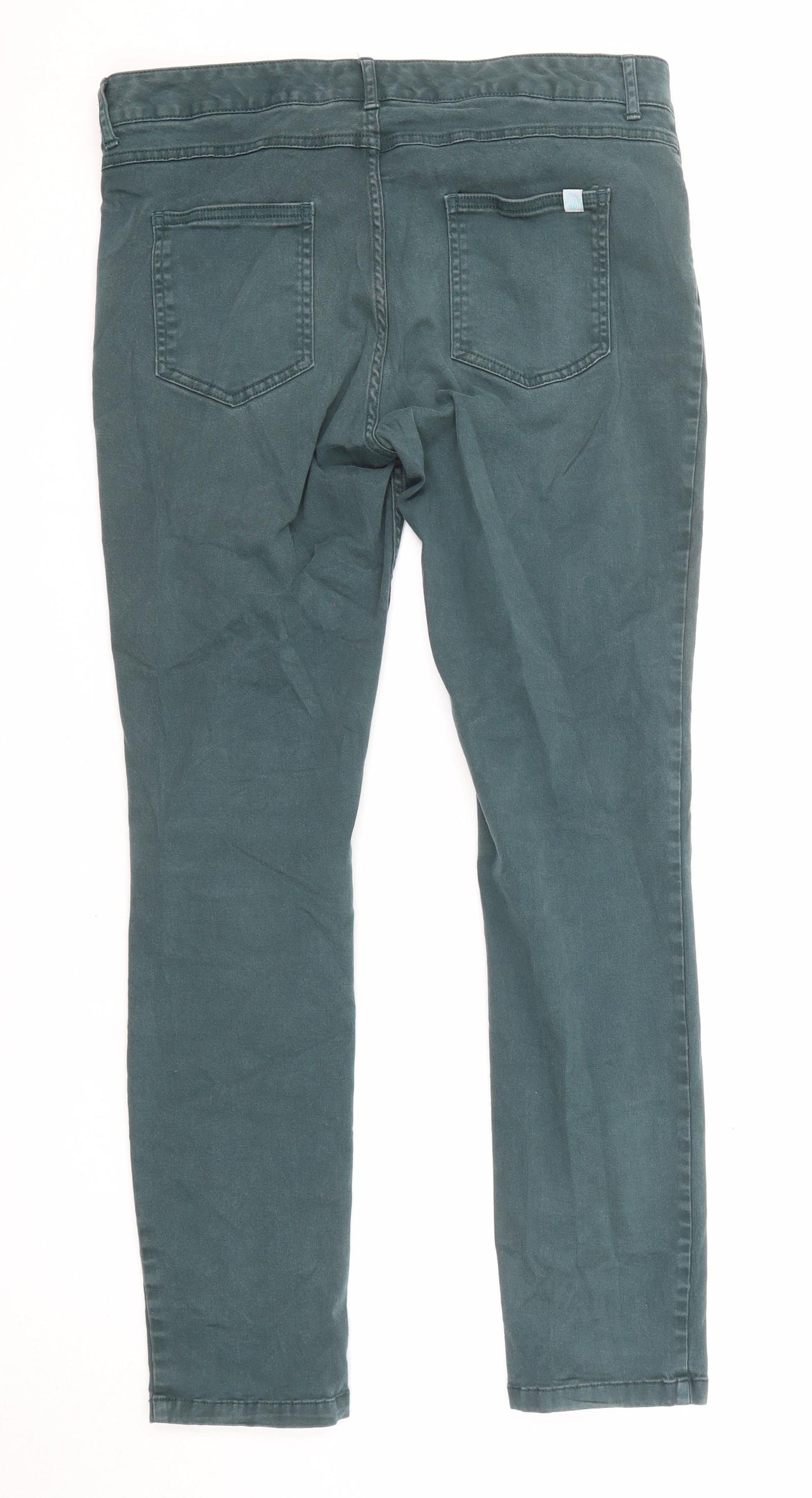 MANTARAY PRODUCTS Womens Green Cotton Skinny Jeans Size 14 L29 in Regular Zip