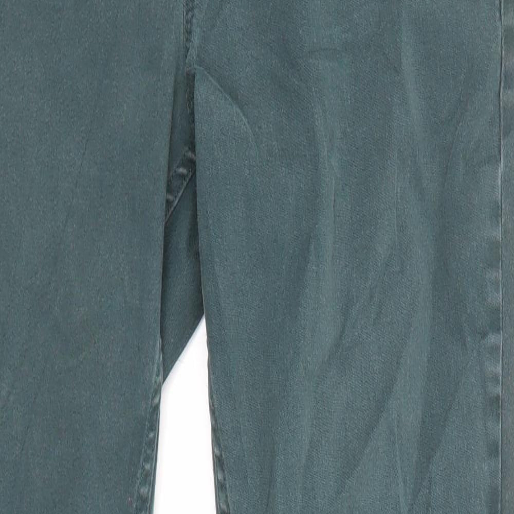 MANTARAY PRODUCTS Womens Green Cotton Skinny Jeans Size 14 L29 in Regular Zip