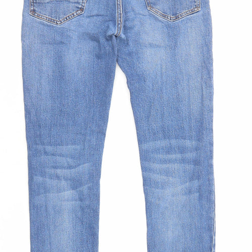 Topman Mens Blue Cotton Skinny Jeans Size 30 in L28 in Regular Zip