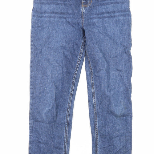 John Lewis Girls Blue Cotton Straight Jeans Size 12 Years L26 in Regular Zip