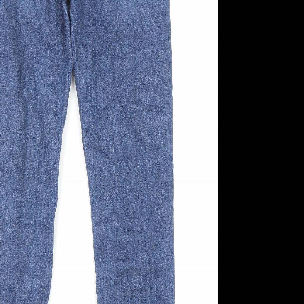 John Lewis Girls Blue Cotton Straight Jeans Size 12 Years L26 in Regular Zip