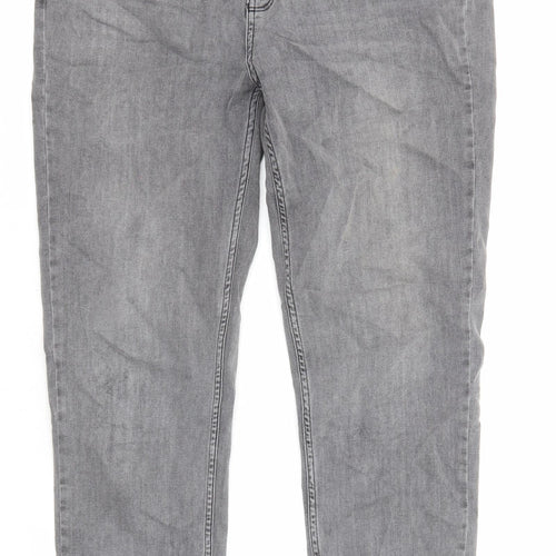 Denim 365 Womens Grey Cotton Skinny Jeans Size 18 L27 in Regular Zip