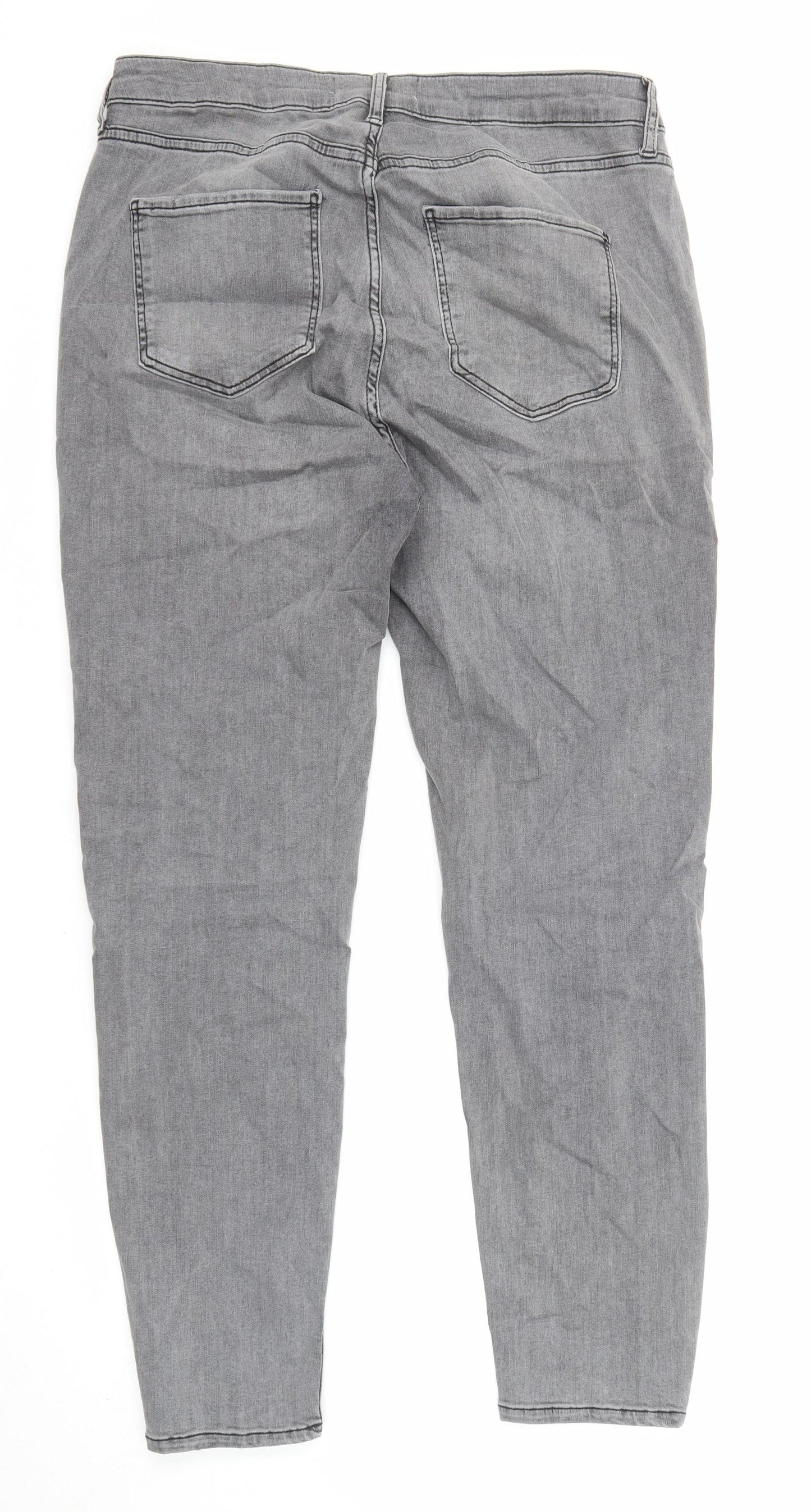 Denim 365 Womens Grey Cotton Skinny Jeans Size 18 L27 in Regular Zip