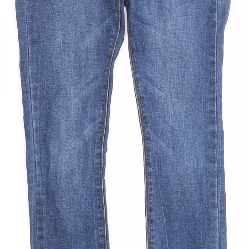 Denim & Co. Womens Blue Cotton Skinny Jeans Size 10 L31 in Regular Zip