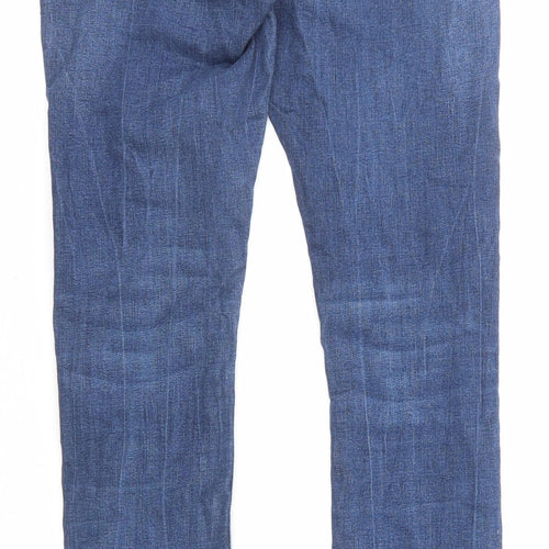 Denim & Co. Womens Blue Cotton Skinny Jeans Size 10 L31 in Regular Zip