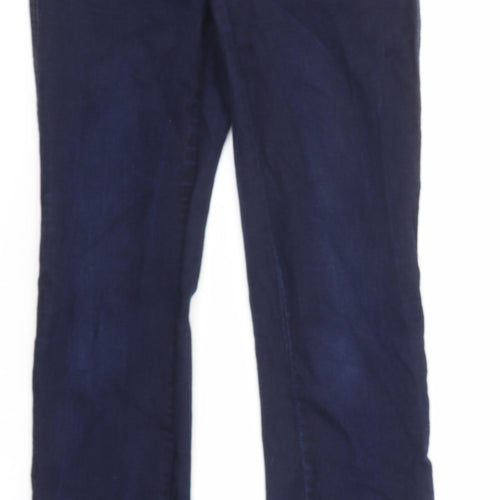NEXT Womens Blue Cotton Straight Jeans Size 10 L29 in Slim Zip