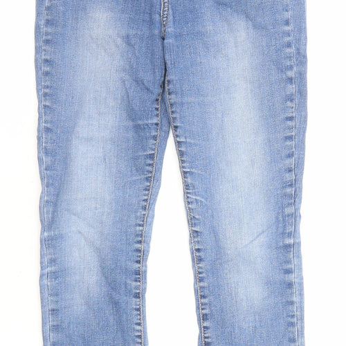 Maison Cinqcent Womens Blue Cotton Skinny Jeans Size 10 L27 in Regular Zip - Raw Hem