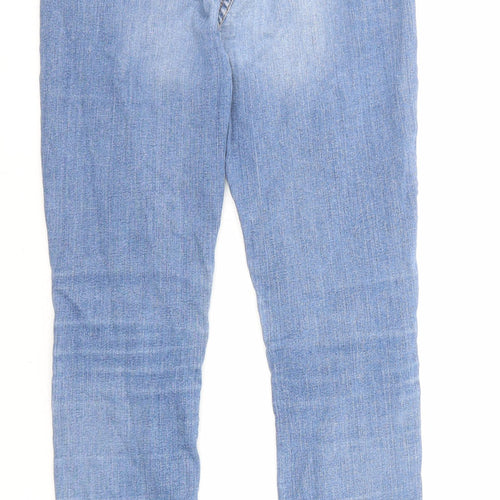 Maison Cinqcent Womens Blue Cotton Skinny Jeans Size 10 L27 in Regular Zip - Raw Hem