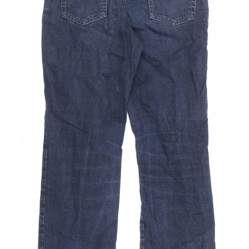 Marks and Spencer Womens Blue Cotton Straight Jeans Size 10 L26 in Regular Zip