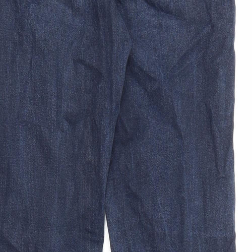 Marks and Spencer Womens Blue Cotton Straight Jeans Size 10 L26 in Regular Zip
