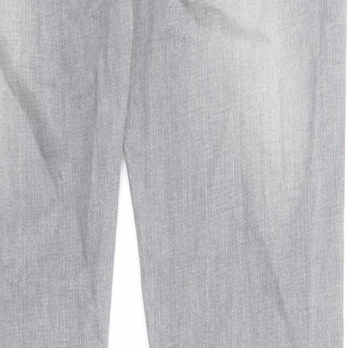 River Island Womens Grey Cotton Skinny Jeans Size 12 L30 in Regular Zip