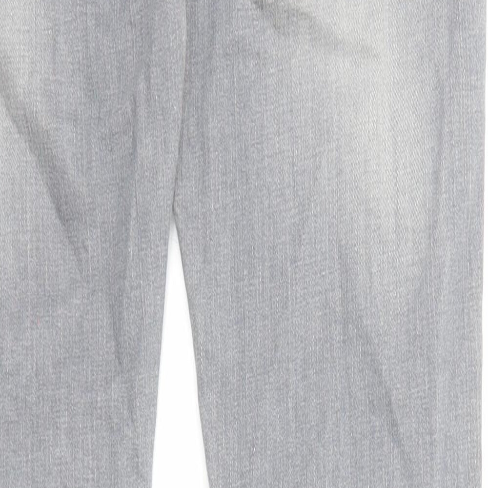 River Island Womens Grey Cotton Skinny Jeans Size 12 L30 in Regular Zip