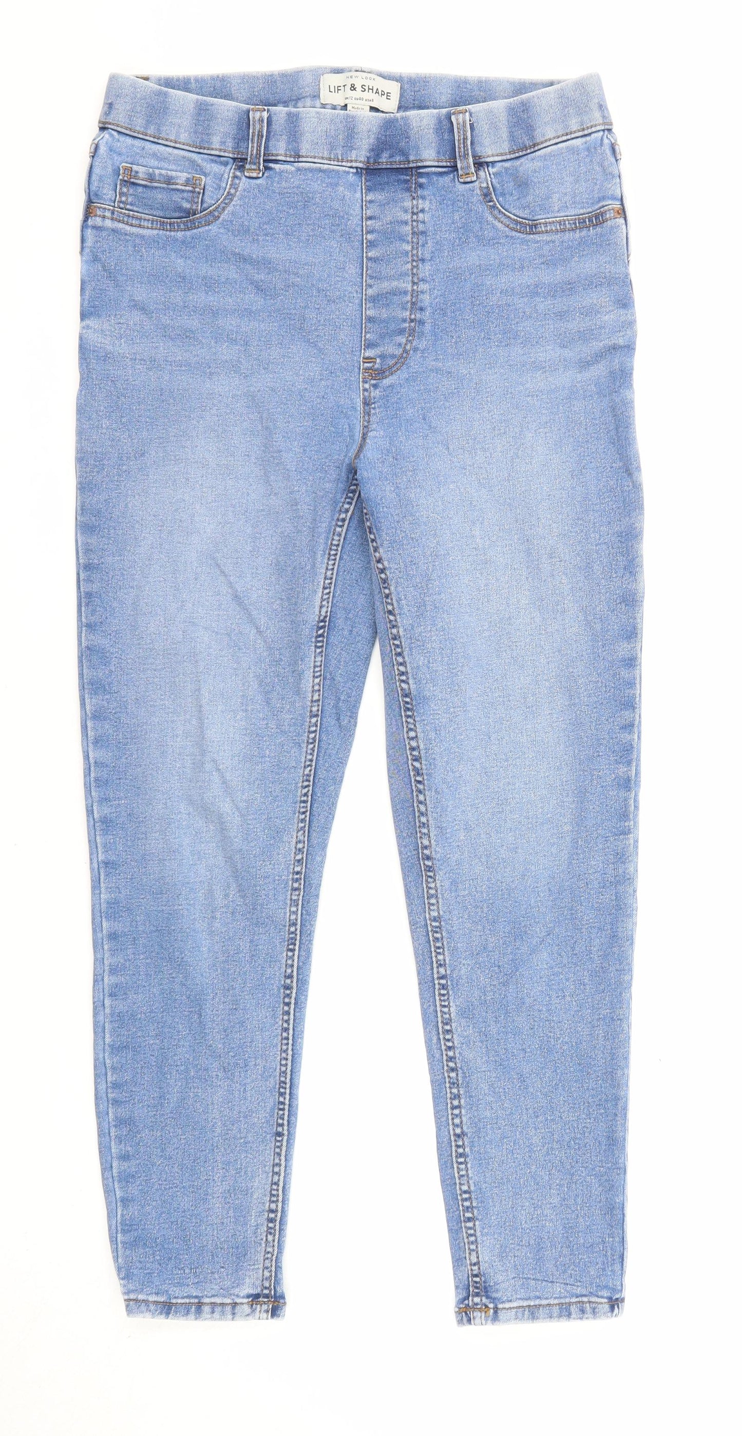 New Look Womens Blue Cotton Jegging Jeans Size 12 L24 in Regular Zip