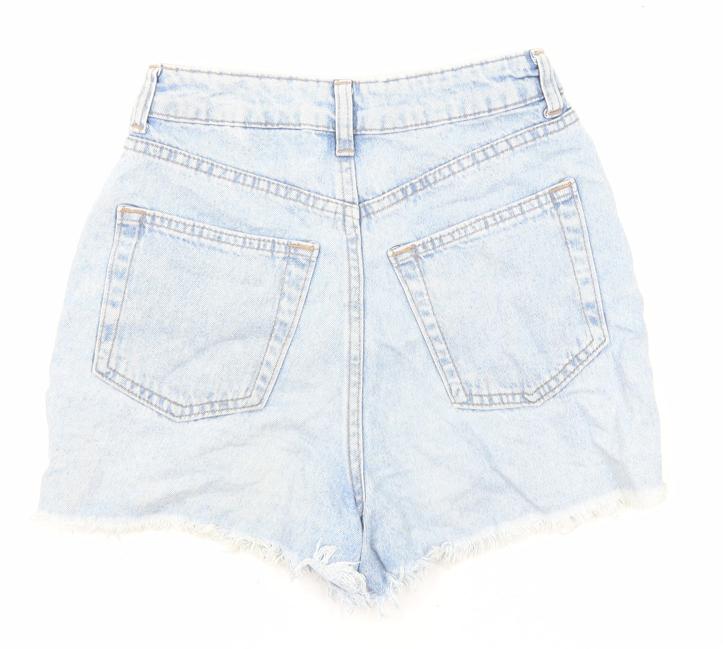 Divided by H&M Womens Blue Cotton Cut-Off Shorts Size 6 Regular Zip