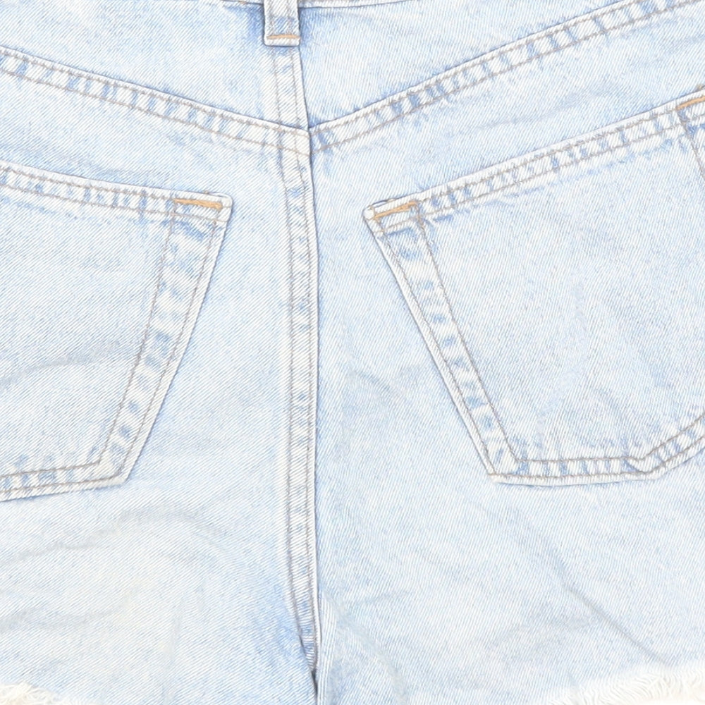 Divided by H&M Womens Blue Cotton Cut-Off Shorts Size 6 Regular Zip