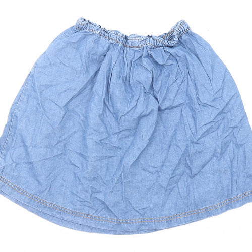 Nutmeg Girls Blue Cotton Skater Skirt Size 12-13 Years Regular Drawstring - Waist 18 Inches